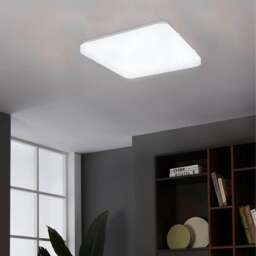 EGLO Frania-S 28cm LED Square Crystal Effect Flush Wall and Ceiling Light - thumbnail 1