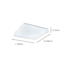 EGLO Frania-S 28cm LED Square Crystal Effect Flush Wall and Ceiling Light - thumbnail 3
