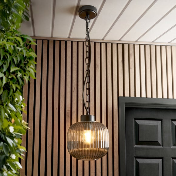 Riley Ribbed Industrial Adjustable Pendant Light - image 1