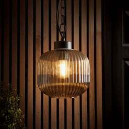 Riley Ribbed Industrial Adjustable Pendant Light - thumbnail 2