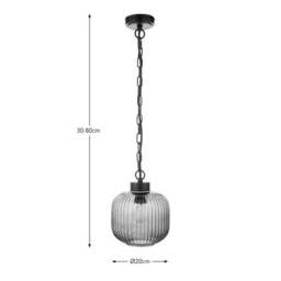 Riley Ribbed Industrial Adjustable Pendant Light - thumbnail 6