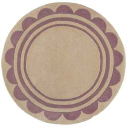 Lois Scallop Border Wool Circle Rug - thumbnail 5