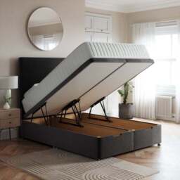 Luxury End Ottoman Bed Frame, Velvet - thumbnail 2