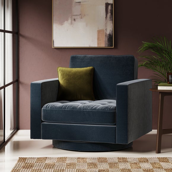 Zoe Velvet Swivel Chair