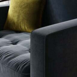 Zoe Velvet Swivel Chair - thumbnail 3