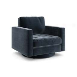 Zoe Velvet Swivel Chair - thumbnail 6