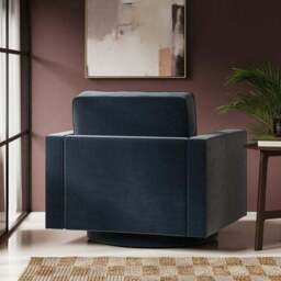 Zoe Velvet Swivel Chair - thumbnail 2