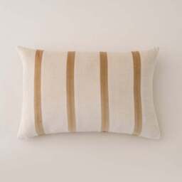 Clara Pencil Stripe Velvet Rectangle Cushion - thumbnail 3