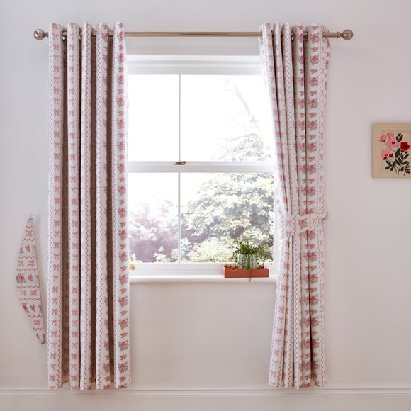 Vintage Floral Cotton Blackout Eyelet Curtains - image 1