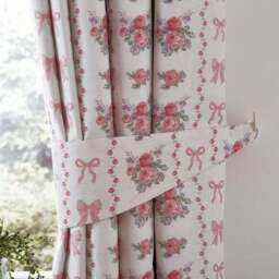 Vintage Floral Cotton Blackout Eyelet Curtains - thumbnail 2
