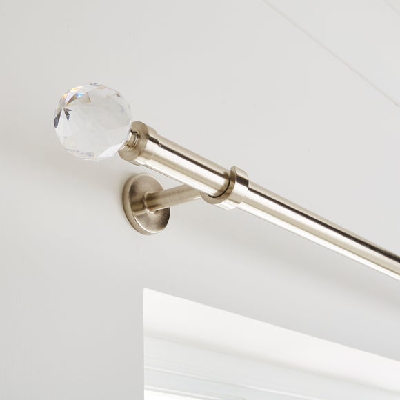 Faceted Ball Extendable Metal Eyelet Curtain Pole - image 1