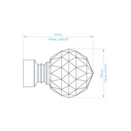 Faceted Ball Extendable Metal Eyelet Curtain Pole - thumbnail 6