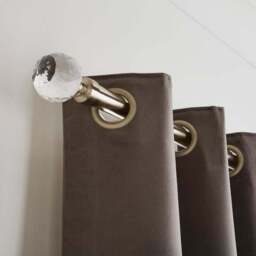 Faceted Ball Extendable Metal Eyelet Curtain Pole - thumbnail 4