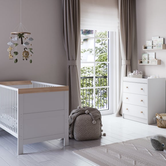 Little Acorns Florence Cot Bed and 3 Drawer Chest Nursery Set - image 1
