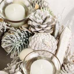 Winter Frost Candle Holder Wreath - thumbnail 2