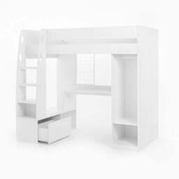 Harry High Sleeper Bed Frame With Desk Wardrobe And Storage - thumbnail 6