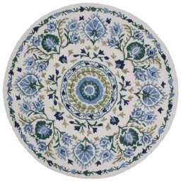Hani Floral Wool Round Rug - thumbnail 5