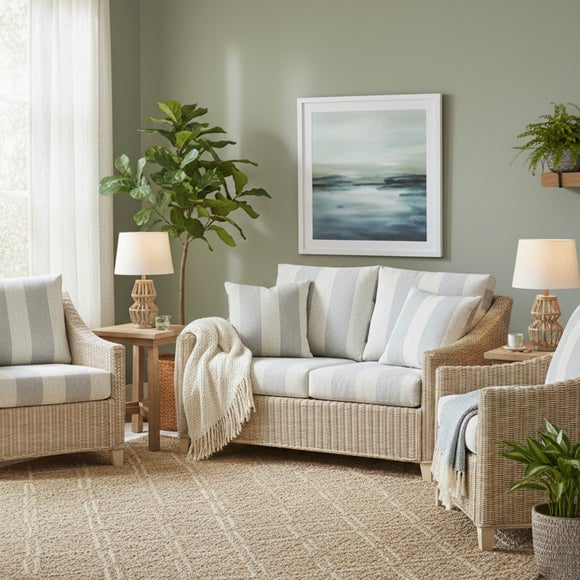 Desser Dijon Rattan Athena Stripe 2 Seater Sofa & 2 Chairs Set - image 1