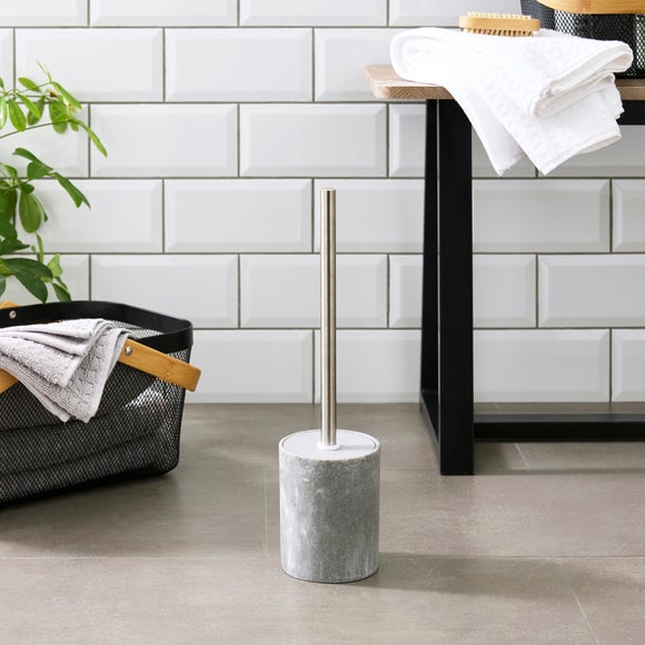 Grey Marble Effect Resin Toilet Brush - image 1
