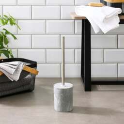 Grey Marble Effect Resin Toilet Brush