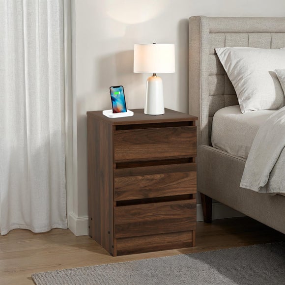 Walker 3 Drawer Bedside Table - image 1