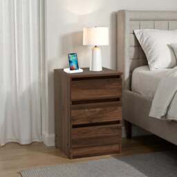 Walker 3 Drawer Bedside Table - thumbnail 1