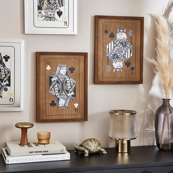 Set of 2 Wooden Playing Card Wall Art - image 1