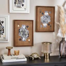 Set of 2 Wooden Playing Card Wall Art