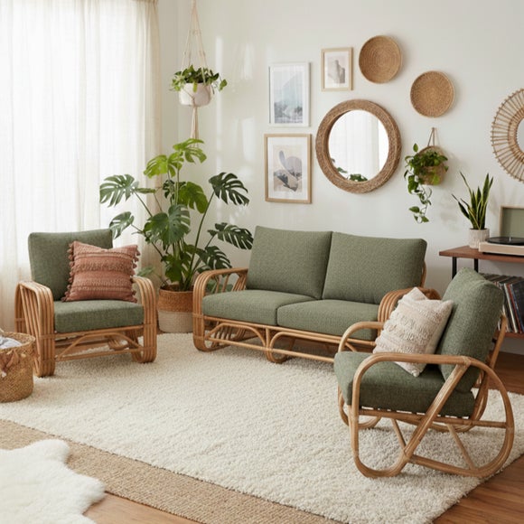 Desser Pretzel Rattan 3 Seater Sofa & 2 Chairs Set - image 1