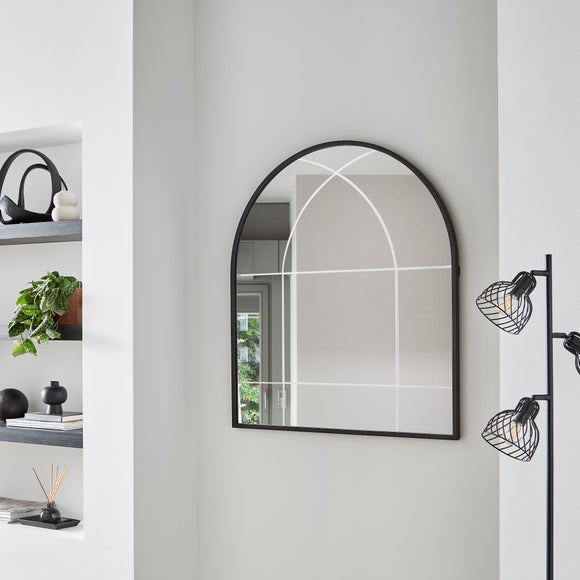 Cora Arched Etched Window Indoor Outdoor Wall Mirror - image 1