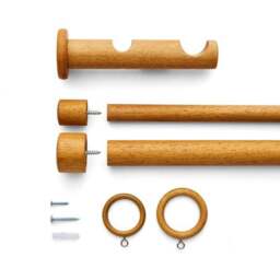 Trinity Double Layer Wood Curtain Pole - thumbnail 3