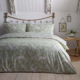 Dreams n Drapes Spring Rabbits Reversible Duvet Cover and Pillowcase Set - thumbnail 1