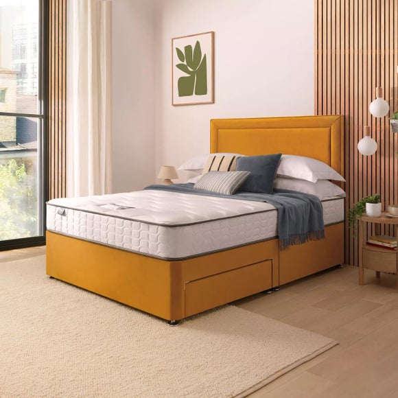Silentnight Divan Bed With Malvern Velvet Headboard and 800 Pocket Sprung Mattress - image 1