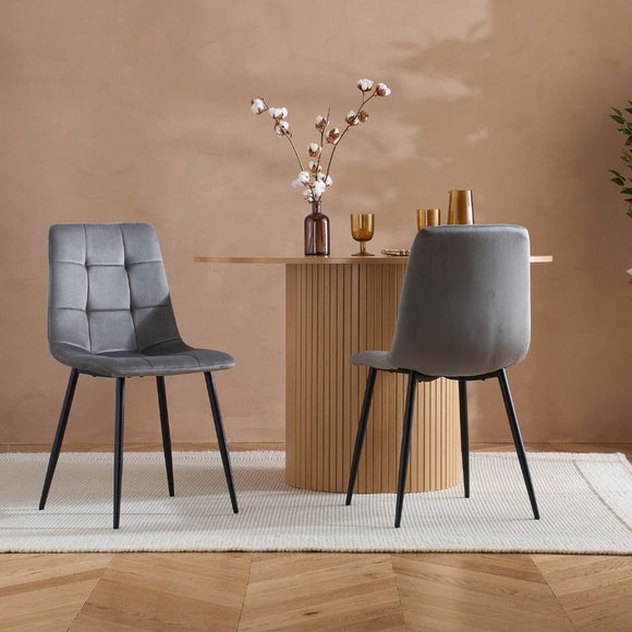 Axel Set of 2 Button Back Velvet Dining Chairs - image 1