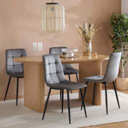 Axel Set of 2 Button Back Velvet Dining Chairs - thumbnail 2