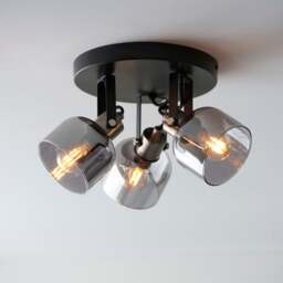 Palazzo Smoked Glass 3 Light Semi Flush Spotlight - thumbnail 1