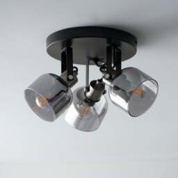 Palazzo Smoked Glass 3 Light Semi Flush Spotlight - thumbnail 2