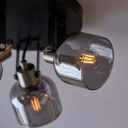 Palazzo Smoked Glass 3 Light Semi Flush Spotlight - thumbnail 6