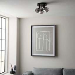 Palazzo Smoked Glass 3 Light Semi Flush Spotlight - thumbnail 4