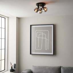 Palazzo Smoked Glass 3 Light Semi Flush Spotlight - thumbnail 3