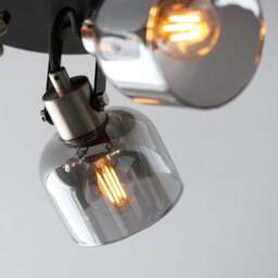 Palazzo Smoked Glass 3 Light Semi Flush Spotlight - thumbnail 5