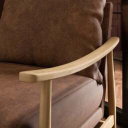 Nelson Relaxed Faux Leather Occasional Armchair - thumbnail 4
