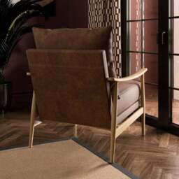 Nelson Relaxed Faux Leather Occasional Armchair - thumbnail 2
