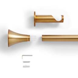 Flush Trumpet Fixed Metal Curtain Pole - thumbnail 2