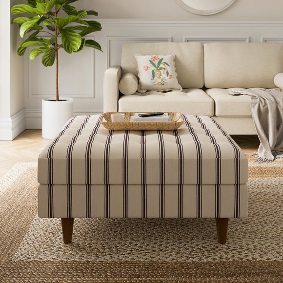 Zoe Folkstone Stripe Square Storage Footstool - image 1