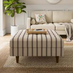 Zoe Folkstone Stripe Square Storage Footstool - thumbnail 1