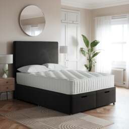 Luxury End Ottoman Bed Frame, Velvet - thumbnail 1