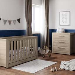 Little Acorns Ellesmere Cot Bed and 3 Drawer Chest Nursery Set