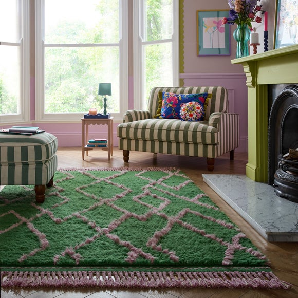Sophie Robinson Geometric Berber Supersoft Shaggy Rug - image 1