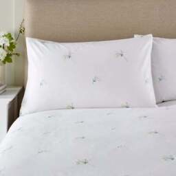 Emma Cow Parsley Embroidery 100% Cotton Sateen Duvet Cover & Pillowcase Set - thumbnail 2